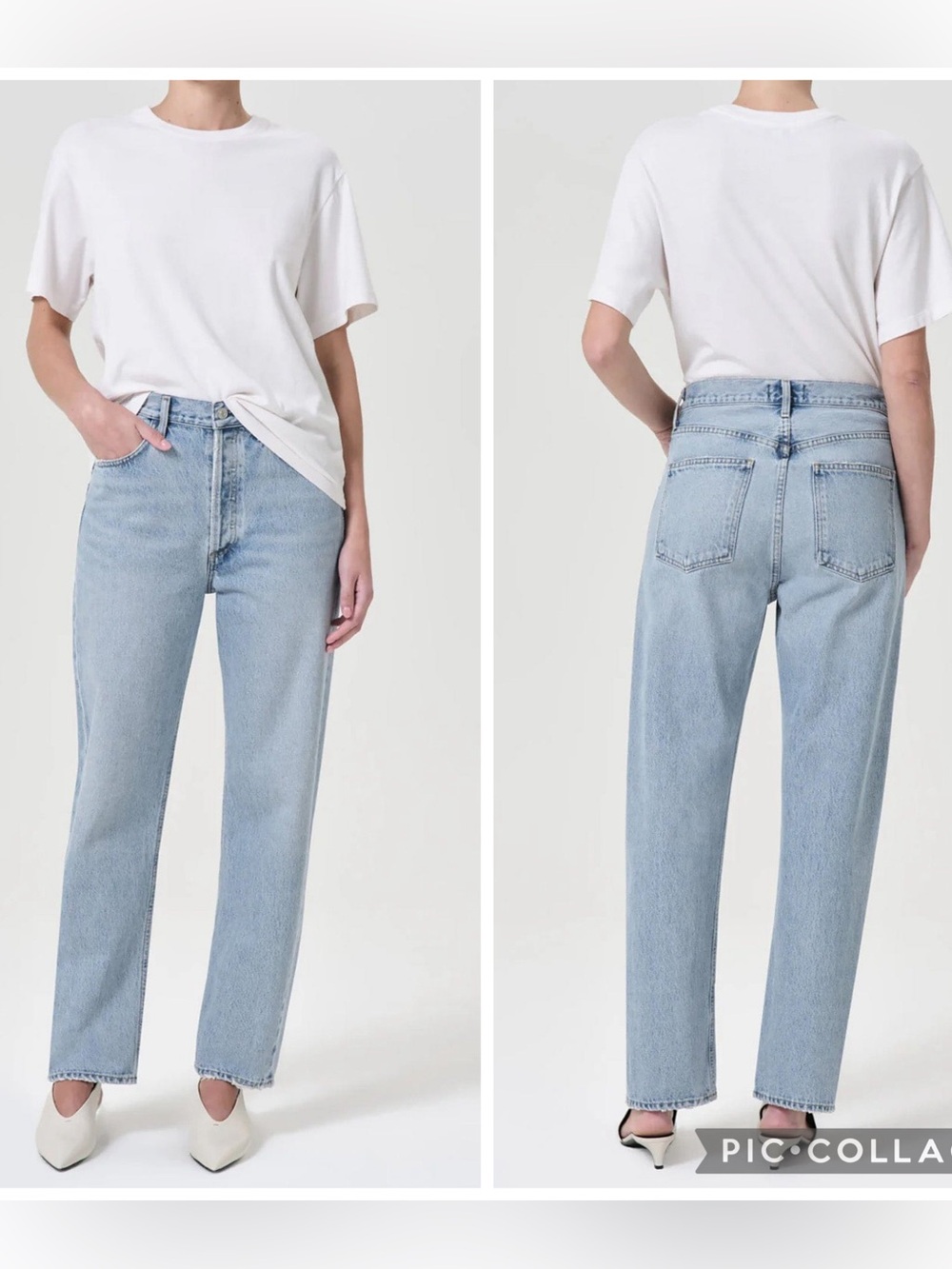 Agolde 90s Midrise Straight Leg Jeans Force Light Wash Button Fly 23